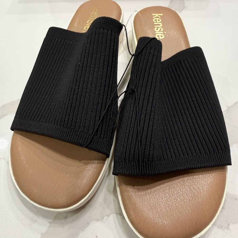 Kensie Black Slide Sandals for Women size 8